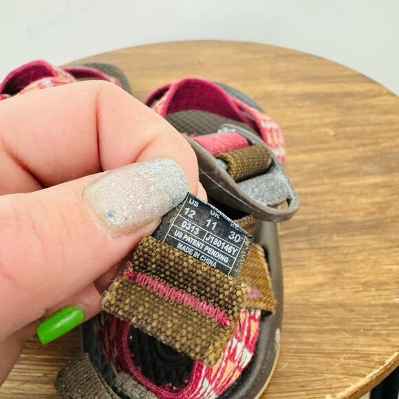 Chaco Z Cloud Pink Strappy Sandals Girls Size 12 - Picture 8 of 9